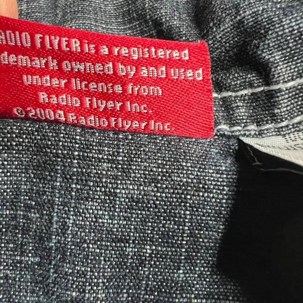 Vintage Radio Flyer Denim‎ Jacket Kids 2T Vintage Style Logo Patch Blue